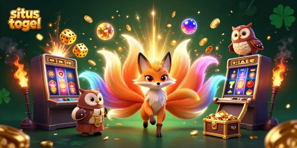 Mendapatkan peluang menang di situs togel DENTOTO dengan elemen permainan yang menarik dan simbol bergaya kasino.