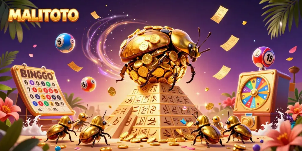Experience the dynamic excitement of MALITOTO with casino-themed golden visuals and vibrant gameplay elements.